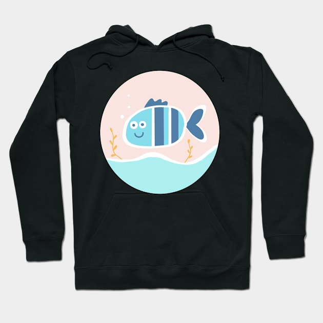 Cute fish in a tank Hoodie by JakoRila